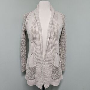 Candie's Cardigan Cream Neutral Sweater Minimalist Pockets XS